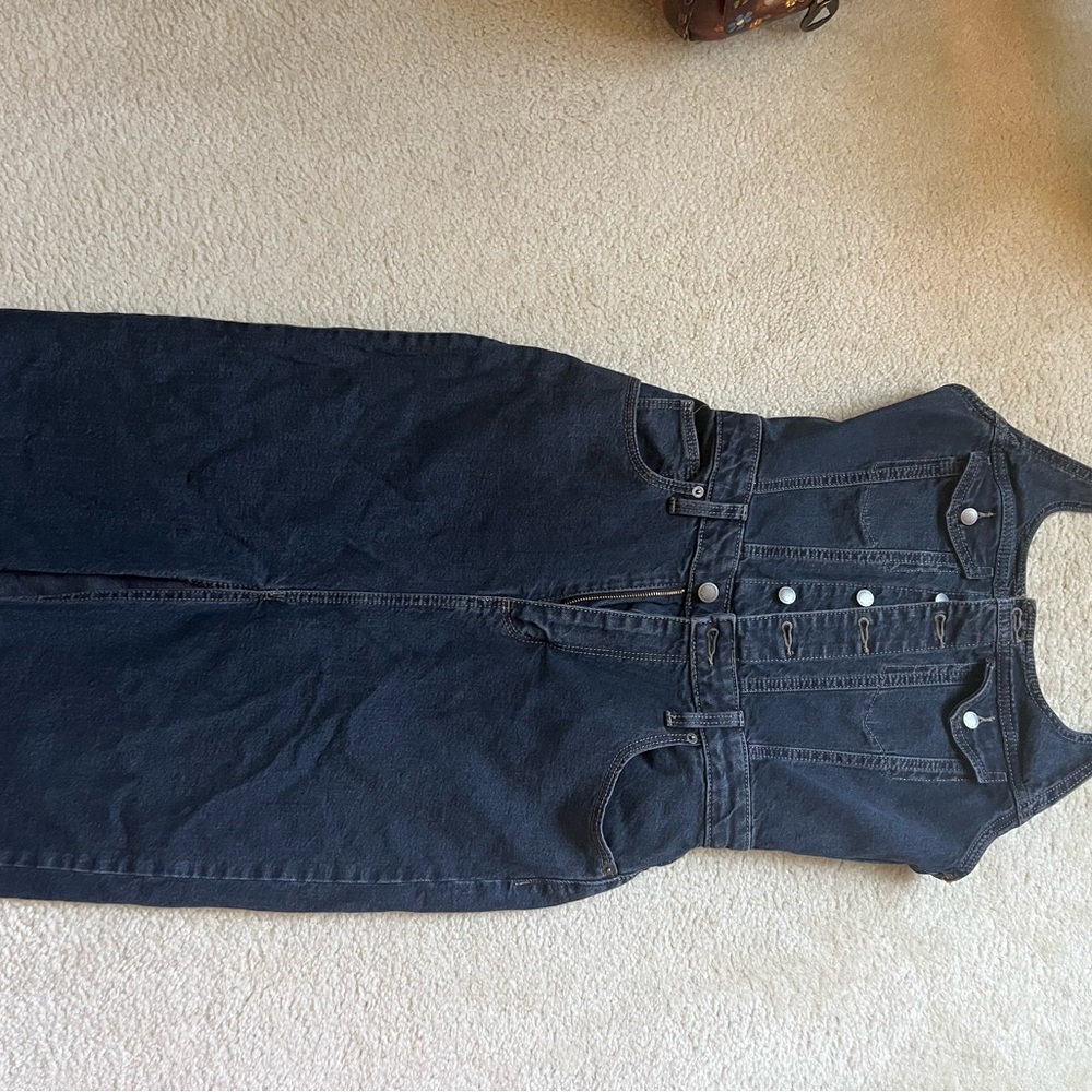 Denim Halter Midi Dress